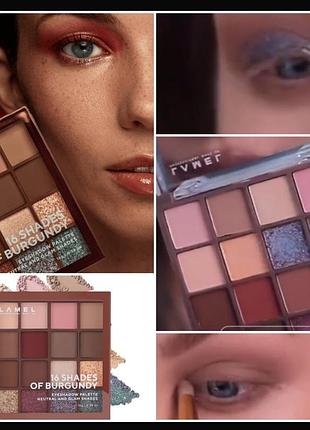 Lamel eyeshadow palette  16 shades of burgundy паоетка теней