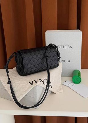 Сумка bottega veneta чорна естетична крос боді