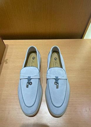 Лофери loro piana summer walk блакитні закриті жіночі