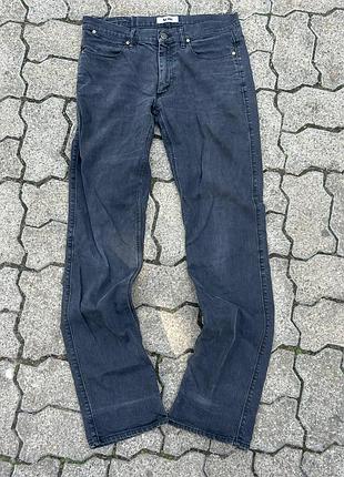 Джинсы кacne studios max wet on black графитовые слим оригинал 34/34