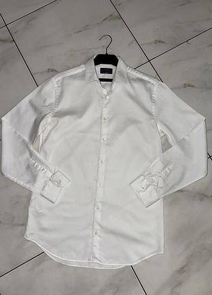 Рубашка мужская белая коттоновая m&s teilored fit m-l (48-50) 15,5'' 39-40