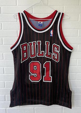Вінтажна баскетбольна майка rodman champion nba розмір c chicago bulls чікаго булс чемпіон родман 91