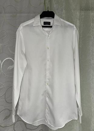 Рубашка мужская белая коттоновая m&s teilored fit m-l (48-50) 15,5'' 39-40