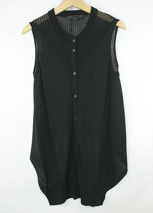 Кардіган alexander wang sleeveless black knit viscose tunic cardigan vest
