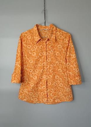 Motor jeans woman y2k рубашка vintage блуза гавайка цветочный принт хлопка 3/4 рукав винтаж винтажный стиль 2000х комфорт