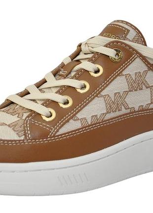 Жіночі кросівки michael kors shea lace-up sneaker (також відомі як shea logo jacquard sneaker) у забарвленні luggage / light cream. розмір: 35,5;шкіра