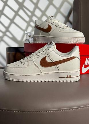 Чоловічі кросівки nike air force 1 low white brown