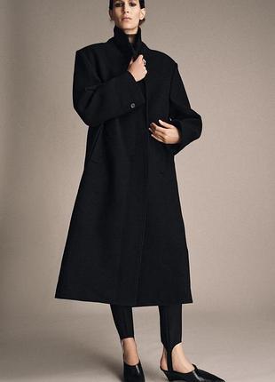 Розкішне вовняне пальто zara woman premium (zw collection) — розмір m (oversize)