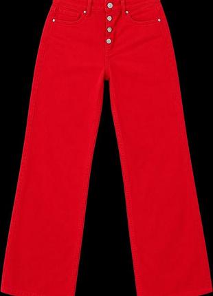 Джинсы женские zara, красный цвет, xs/150