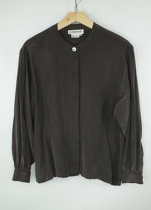 Вінтажна шовкова блуза synonyme de georges rech brown silk blouse top
