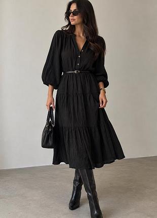Легка ярусна сукня міді zara у стилі бохо