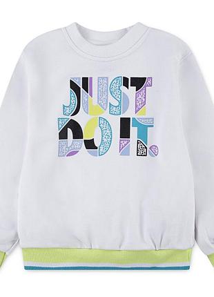 Дитячий світшот nike just do it білий, 2–3 роки / 92–98 см