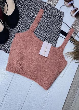 Новий в’язаний топ missguided xl плюшевий топ короткий жіночий топ