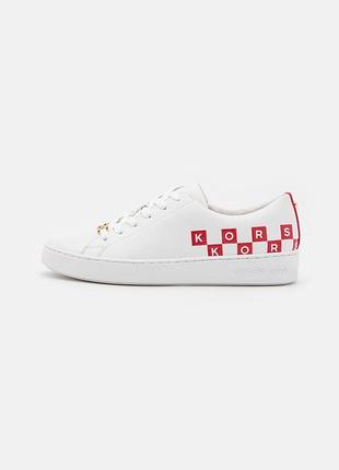 Жіночі шкіряні кеди michael michael kors з популярної міської лінійки keaton lace up.розмір:38,5;матеріал : шкіра