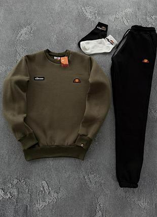 Костюм зимовий спортивний чоловічий ellesse khaki! зимний спортивный костюм мужской ellesse! материал трёхнитка на флисе! размеры xs-xxl!
