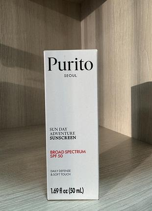 Легкий сонцезахисний крем purito sun day adventure sunscreen (otc), 50мл