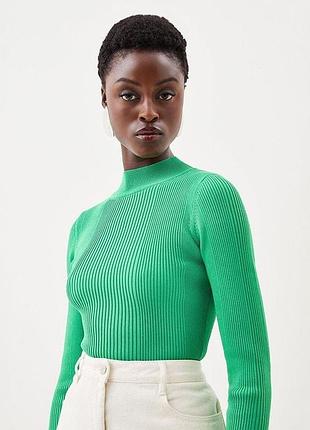 Вискозная кофта в рубчик karen millen essential skinny rib turtrneck jumper свитер джемпер