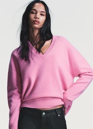 Вовняний светр оверсайз zara (100% вовна)