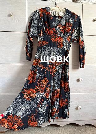 🍁 шовкова сукня шовк 100% натуральний на рукаві