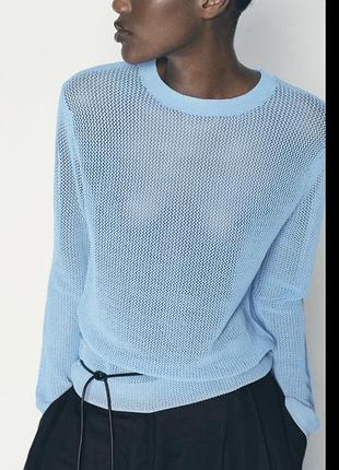 Zara блакитний лонгслів