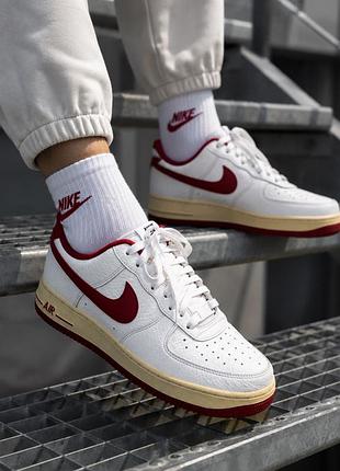 Nike air force 1 ’07 se, біло-червоні, 38.5