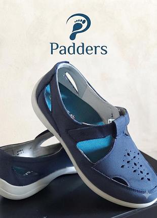 Жіночі ортопедичні туфлі,натуральні сандалі padders feelgoodfeet, сині,
 р. 7,р.40-41,на широку ногу