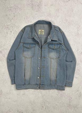 Блакитна джинсова куртка hollister, синя, голуба, джинсовка, нова, стильна, з замками
