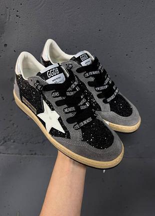 Жіночі блискучі сірі кеди кросівки голден гусал стар golden goose ggdb ball star