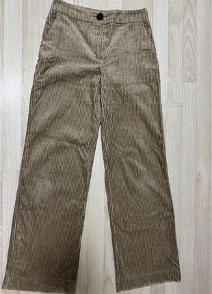 Вельветові брюки wide leg mango 38