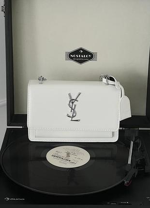 Женская сумка yves saint laurent ysl ив сен лоран белый серебро клатч
