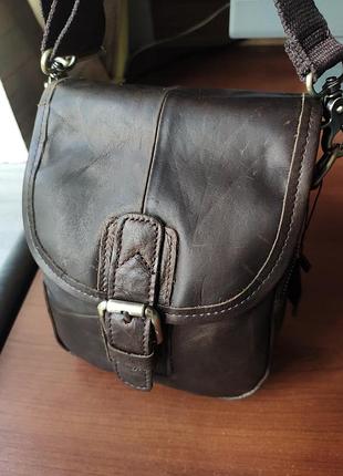Шкіряна сумка чоловіча. dark brown.