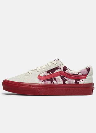 Кеди vans sk8-low "rice baijiu red / horse print" vn0a4uuk6bt