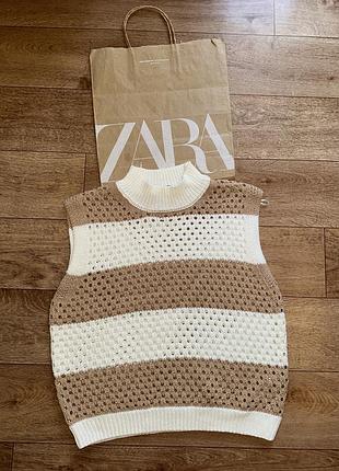 Zara жіноча вʼязана жилетка ,футболка!оригінал
