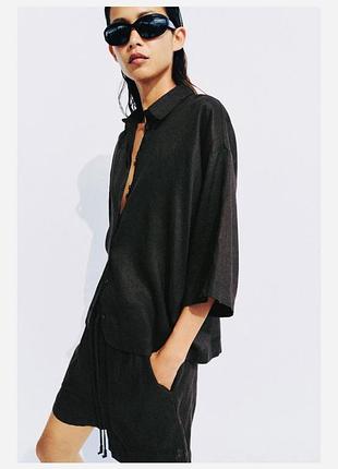 Сорочка коричнева з ліоцелу zara