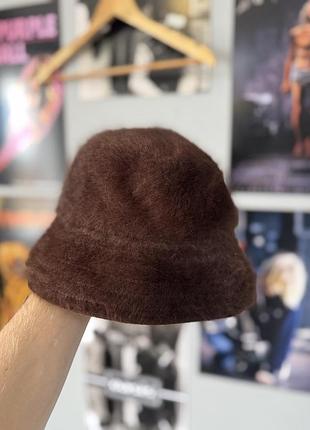 Вінтажний коричневий хутряний капелюх kangol — стиль 90-х / y2k