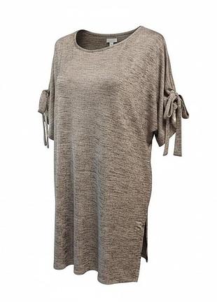 Женская туника george серая меланж, с завязками на рукавах, р. 44(xl)