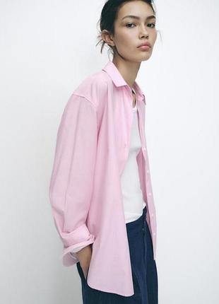 Zara жіноча рожева сорочка вільного крою !оригінал