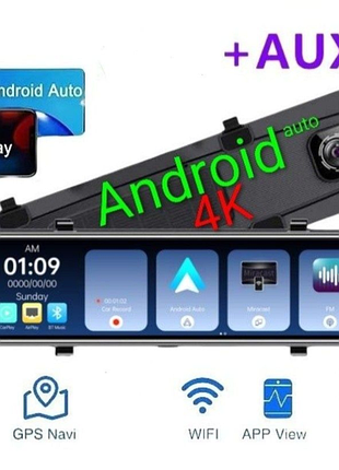 12* 4k зеркало видеорегистратор android зеркало выдеорегистратор wifi