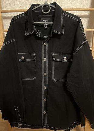Чоловіча сорочка, рубашка, джинсовка, джинсова куртка forever 21, розмір xl