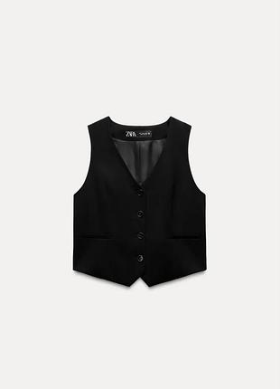 Жилет черный костюмный zara