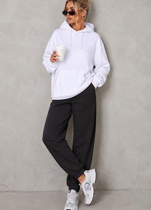 Женское утепленное худи pretty little thing l белое однотонное (12345745-28)