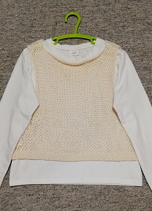 Комплект zara футболка (реглан) с жилетом на девочку 10/11 лет (р.152)