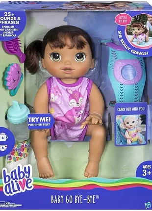 Baby alive baby go bye bye интерактивная кукла baby alive