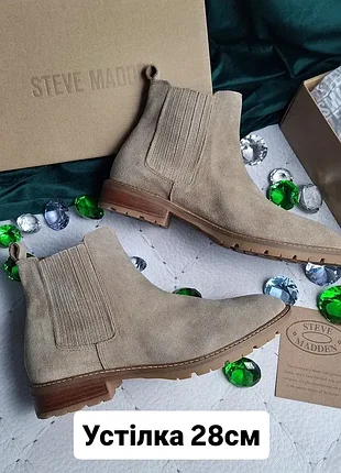 Steve madden оригінал замшеві черевики челсі на невисоких підборах