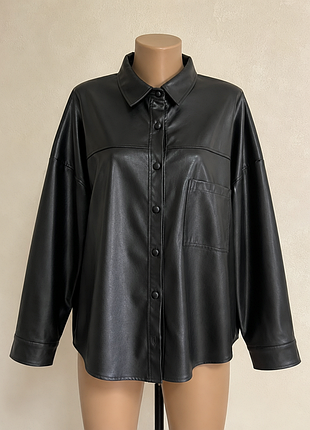 Рубашка женская, оверсайз, из экокожи. 4xl