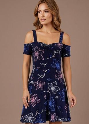 Брендове трикотажне бавовняне плаття "dorothy perkins" з квітковим принтом. розмір uk12/eur40.