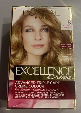 ✨ l’oréal paris excellence crème №8 — натуральний блонд ✨ крута фарба для волосся