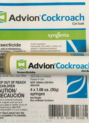 Гель от тараканов в шприце advion cockroach gel syngenta 30 г (склад)