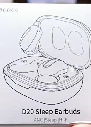 Компактні бездротові tws-навушники для сну aggoo d20 sleep earbuds з активним шумозаглушенням (anc) і мініатюрним корпусом для зручного сну на боці