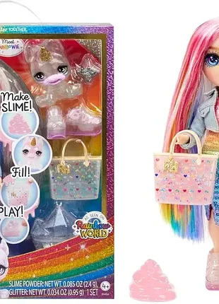 Rainbow high amaya, rainbow with slime kit &amp; pet рейнбоу хай амая